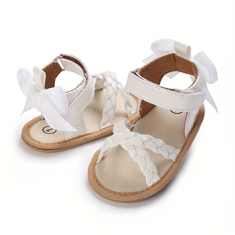 Bowknot Open Toe Baby Sandals Lightweight Anti Slip