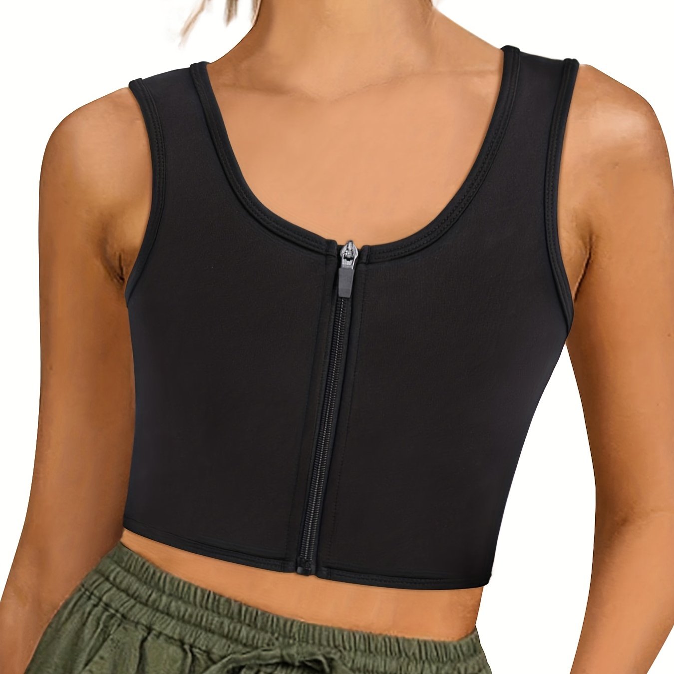 Zipper Shaping Tank Tops Waist Trainer Tummy Control Slimmer Top
