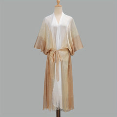 Gradient Block Large Shawl Bikini Swimsuit Sunscreen Cover Up