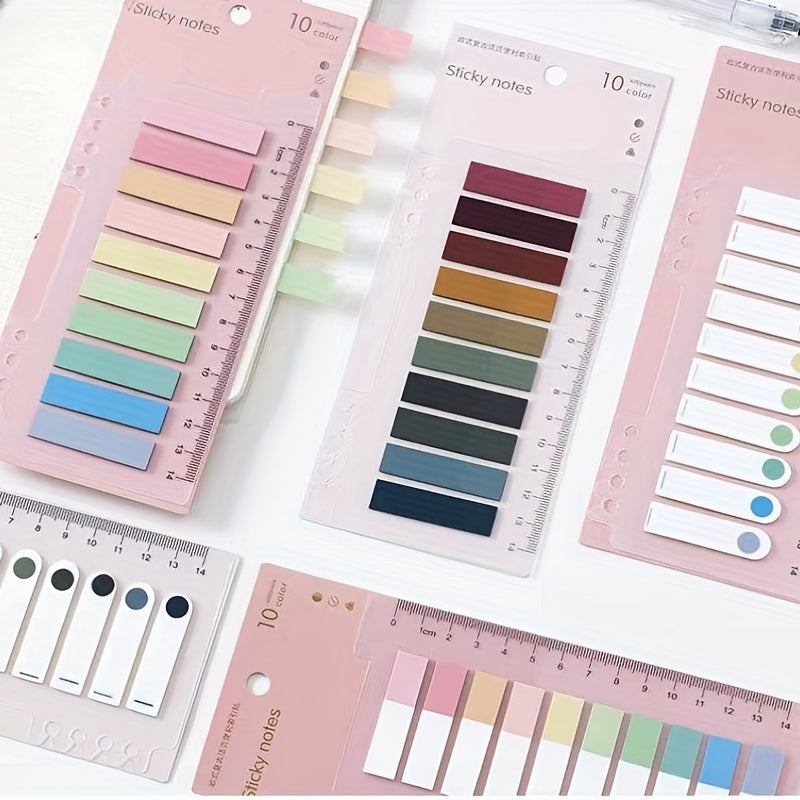 600 Pcs Morandi Colored Stickers Notepad Index Transparent Stickers