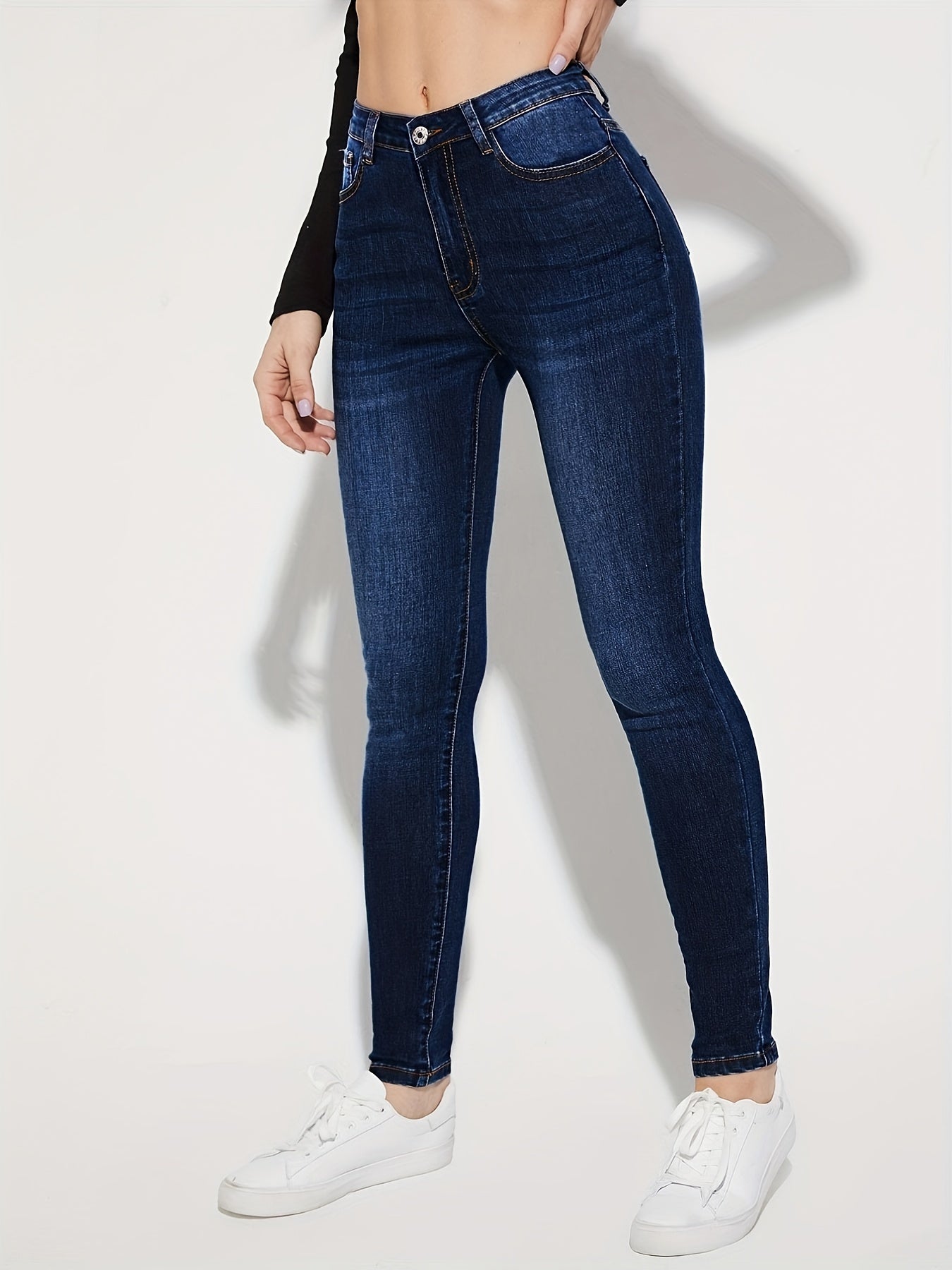 High Stretch Skinny Jeans High Waist Slim Fit Denim Pants