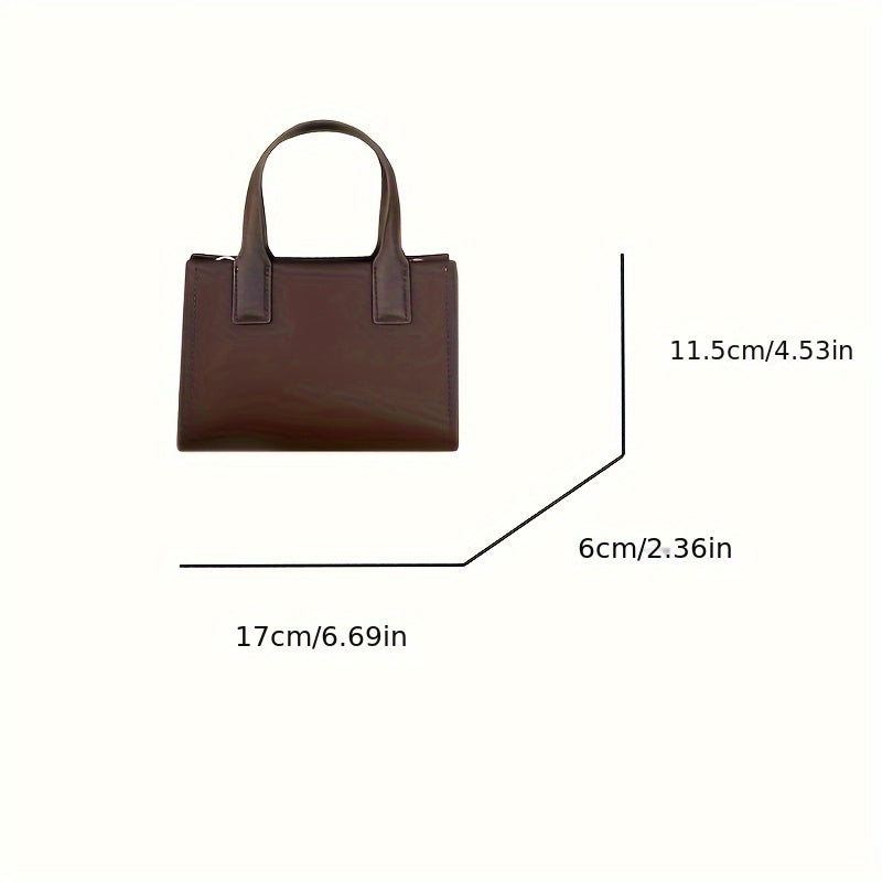 Brown Leather Tote Bag with Zipper Closure Large Capacity