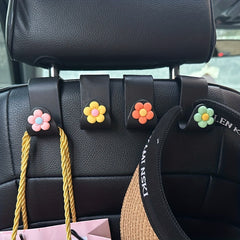 4pcs Flower Car Hook Rear Car Supplies Interior Decoration