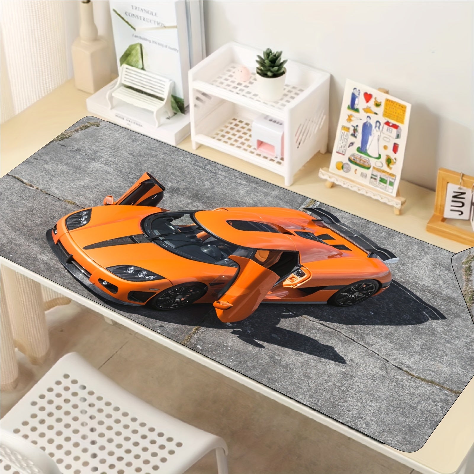 Supercar Pattern Gaming Mousepad - Automotive Theme Desktop Mat