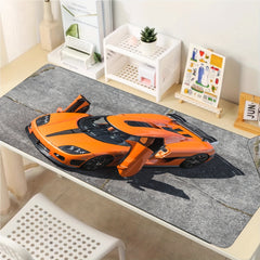 Supercar Pattern Gaming Mousepad - Automotive Theme Desktop Mat