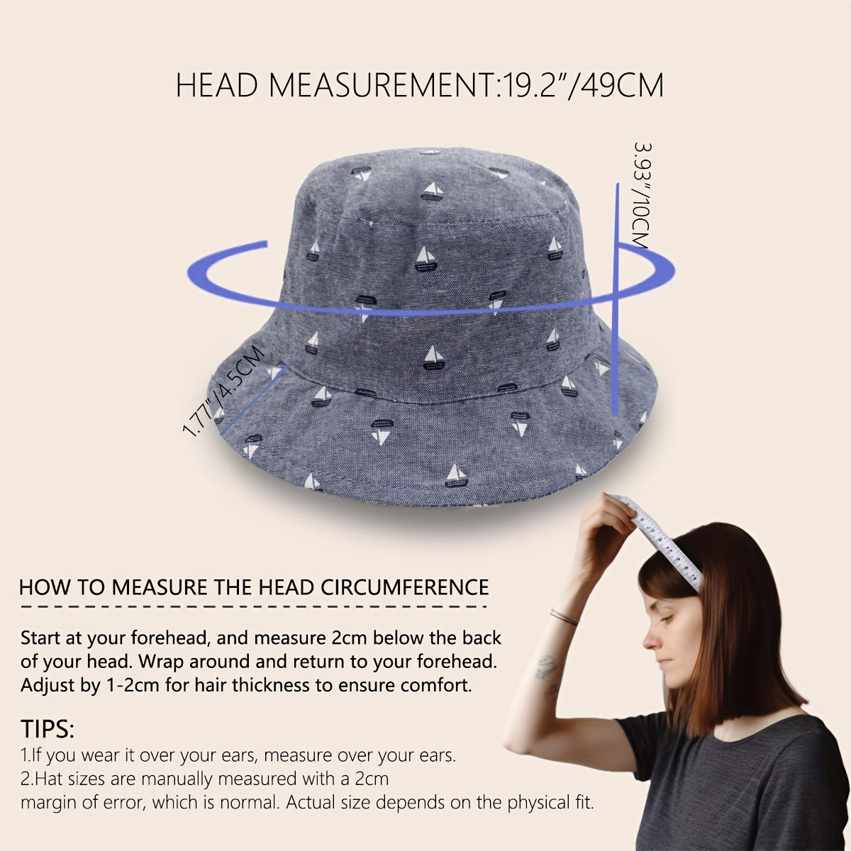 Kids Denim Casual Print Basin Hat Wide Brim Sunscreen Fisherman Hat