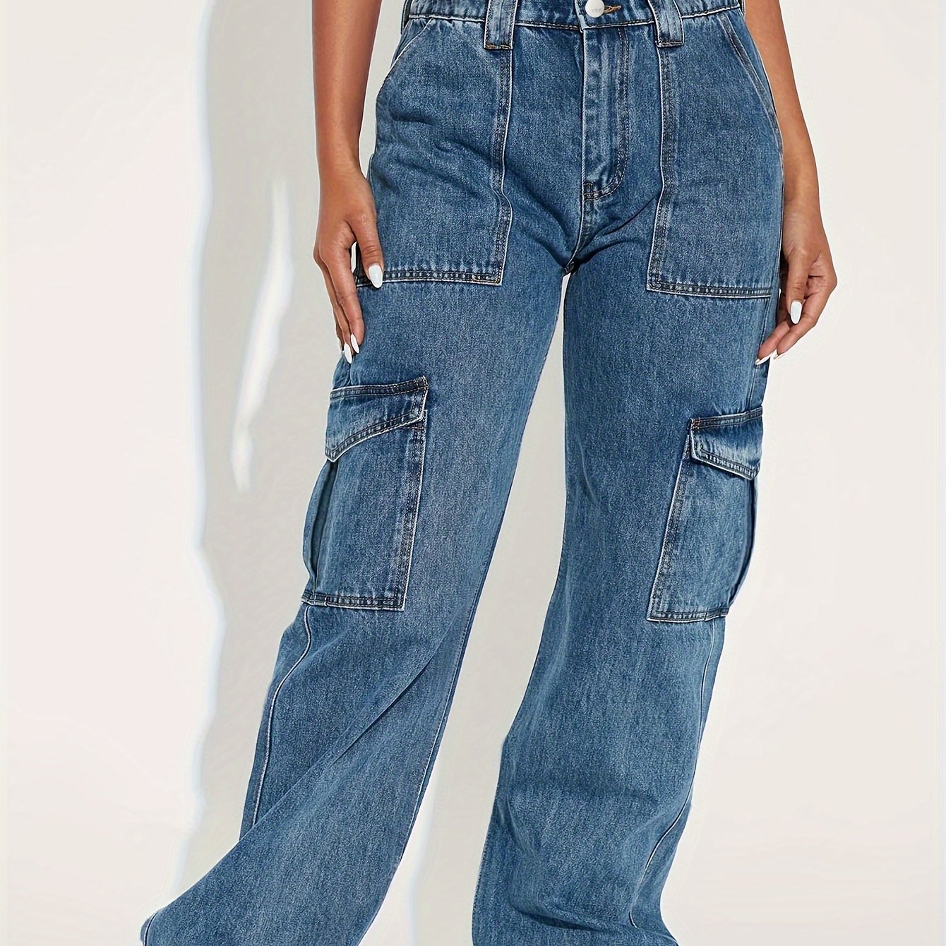 Women's Cargo Wide Leg Jeans