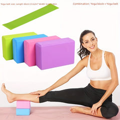 Yoga Dance Bricks with Resistance Rope Non-slip Foam Fitness Belt