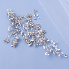 Bridal Crystal Faux Pearl Hair Clip Flower Rhinestone Duck Billed Clip
