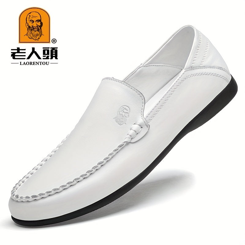 LAORENTOU Men's Leather Slip On Shoes Lightweight Casual Shoes