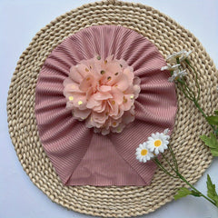 Baby Girls Sweet Brimless Hats Soft Flowers Decor Head Wrap