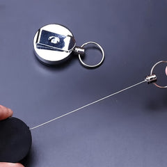 2pcs Retractable Keyring Wire Rope Portable Sports Keychain