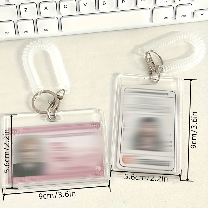 Transparent Acrylic Kpop Photocard Access Card Holder with Keychain