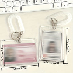 Transparent Acrylic Kpop Photocard Access Card Holder with Keychain