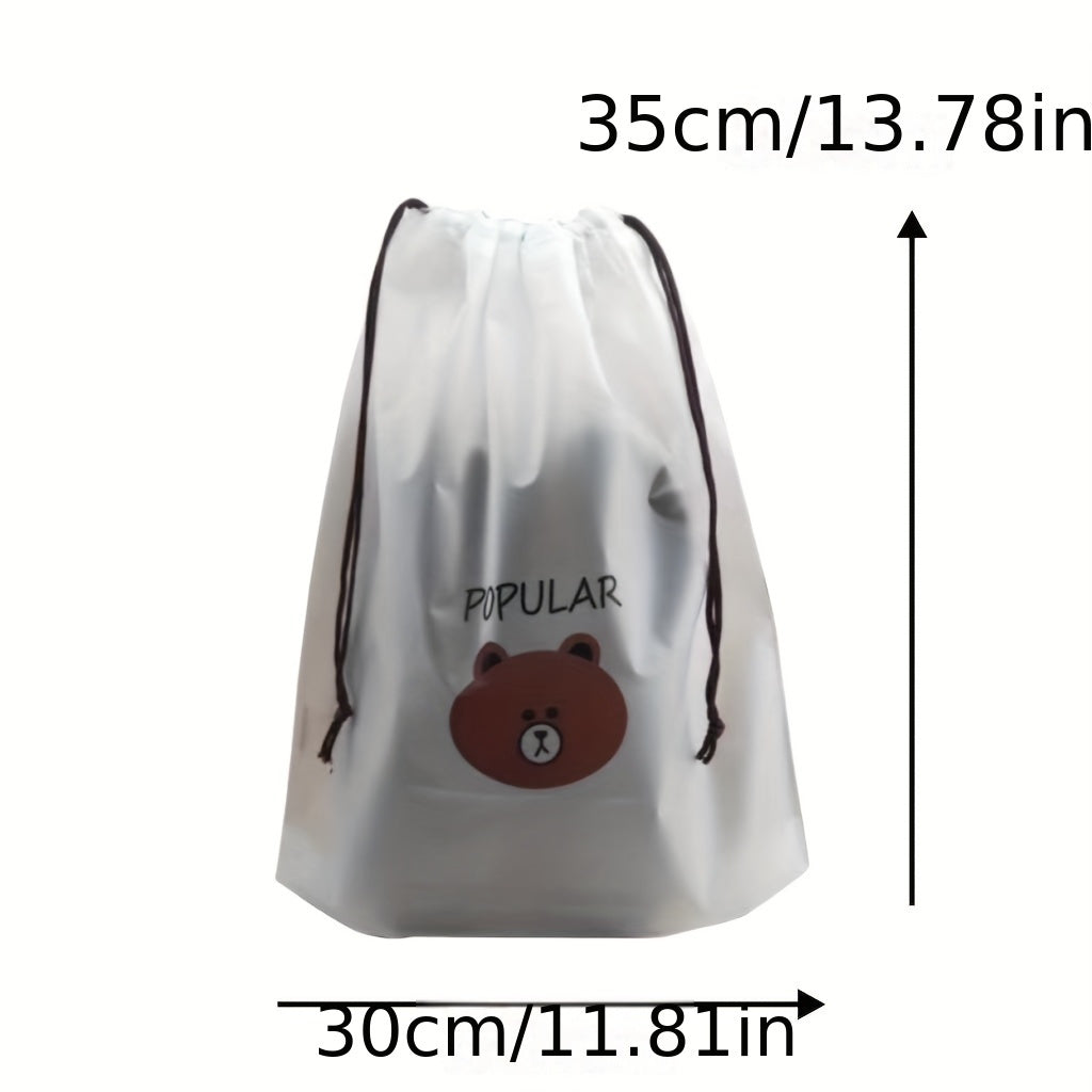 2pcs Portable Shoe Drawstring Storage Bag - Dust Proof Translucent Shoe Bag