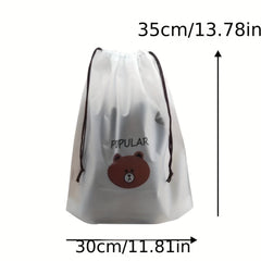 2pcs Portable Shoe Drawstring Storage Bag - Dust Proof Translucent Shoe Bag