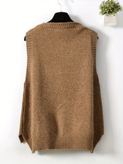 Women's V Neck Sweater Vest for Fall & Winter