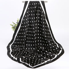 Polka Dot Print 88 Square Scarf Lightweight Silk Faux Scarf
