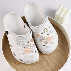20Pcs Camellia Cartoon Shoe Charms, DIY Clog Decoration Set for Women