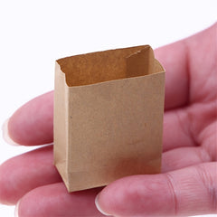 10pcs Miniature Dollhouse Baking Bags Brown Paper Storage Pouches
