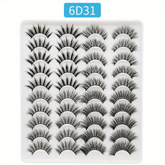 20 Pairs Natural False Eyelashes Wispy Fluffy Soft Lashes Long Thick Criss cross