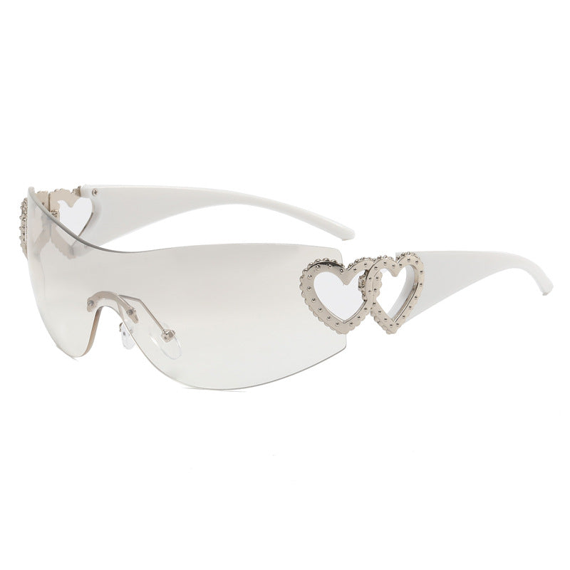 Heart-shaped Rimless Y2K Sunglasses Women's Eyewear