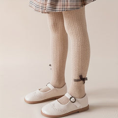 Cartoon Knit Pantyhose with Bow - Girls Leggings