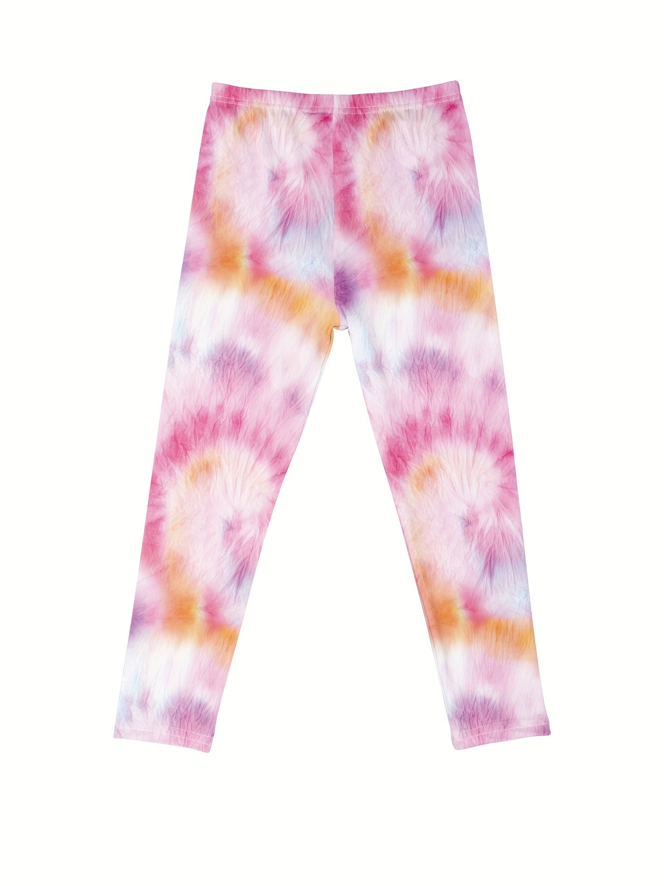 Girls Tie Dye Fleece Leggings Footless Tights Anti-Mosquito Pants