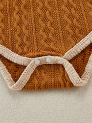 Cute 2 Piece Block Bear Ear Romper for Baby's Cozy Look