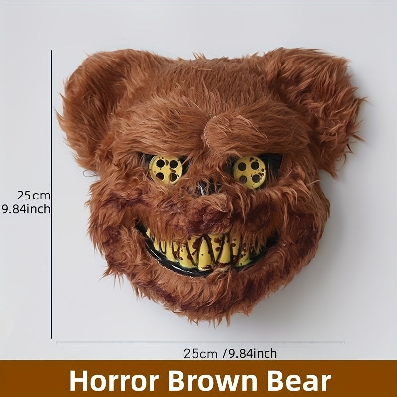 Scary Plush Brown Bear Mask