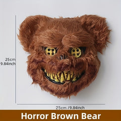 Scary Plush Brown Bear Mask