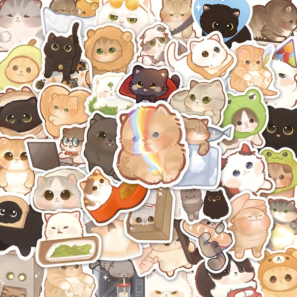 50pcs Cat Series Graffiti Stickers for DIY Decoration