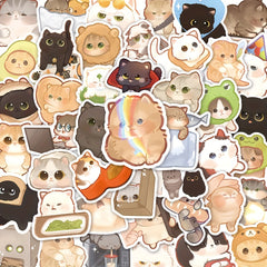 50pcs Cat Series Graffiti Stickers for DIY Decoration