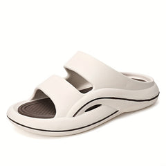 Men's Non Slip Platform Slides Soft Sole Cloud Slides for Bathroom Beach