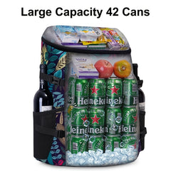 Floral Insulated Cooler Backpack Waterproof Daypack