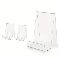 Large Acrylic Book Stand With Ledge - Display Books, Music Sheets, CDs & Tablets