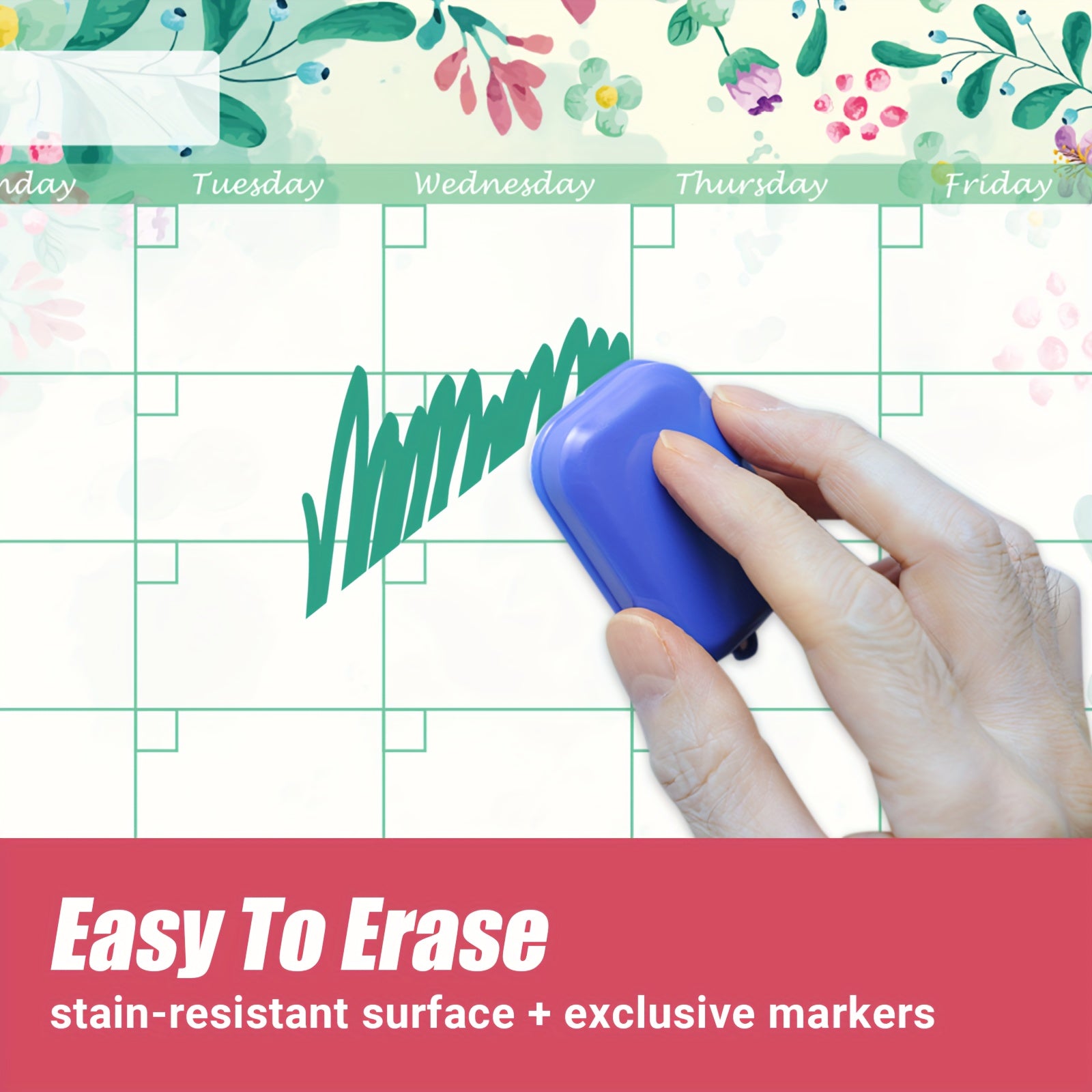 Magnetic Dry Erase Calendar for Refrigerator 17x12
