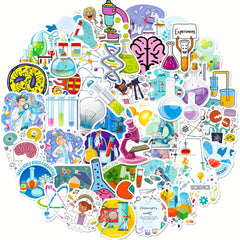 50pcs Laboratory Science Stickers Physics Biology Chemistry Stickers