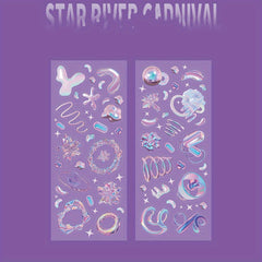 2pcs Acidic Pet Stickers Neon Sweetheart DIY Material