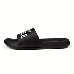 Men's 'SMILE' Print Slides Casual Summer Slippers
