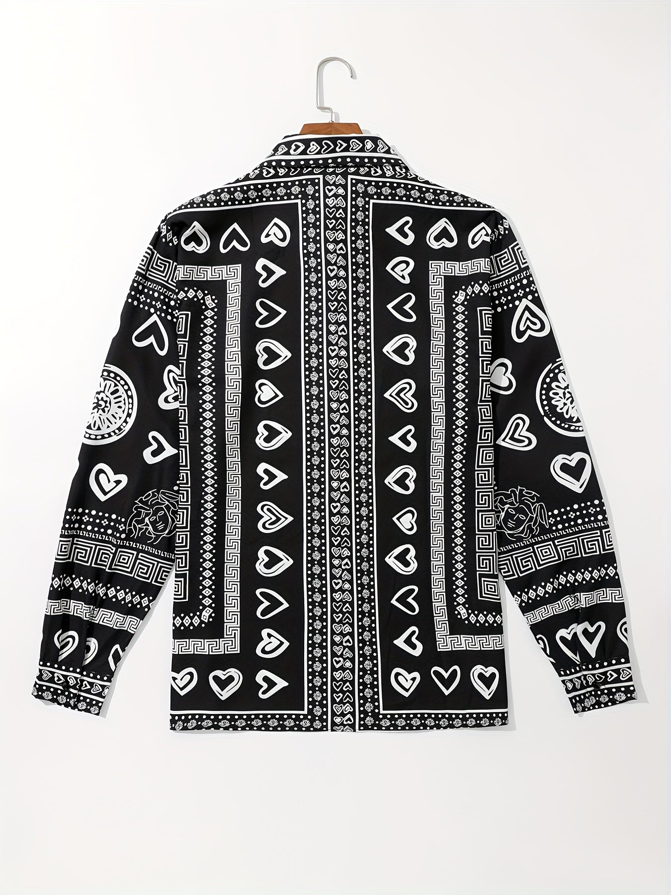 Men's Paisley Printed Casual Long Sleeve Shirt