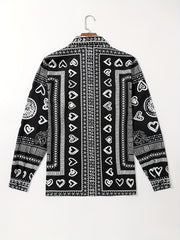 Men's Paisley Printed Casual Long Sleeve Shirt