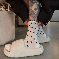 Polka Dot Print Socks Sweet & Breathable All-match Stockings