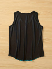 Colorblock Print Tank Top V Neck Summer Sleeveless Casual Top