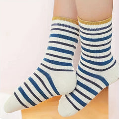 Boys Robot Pattern Striped Crew Socks for Autumn Winter