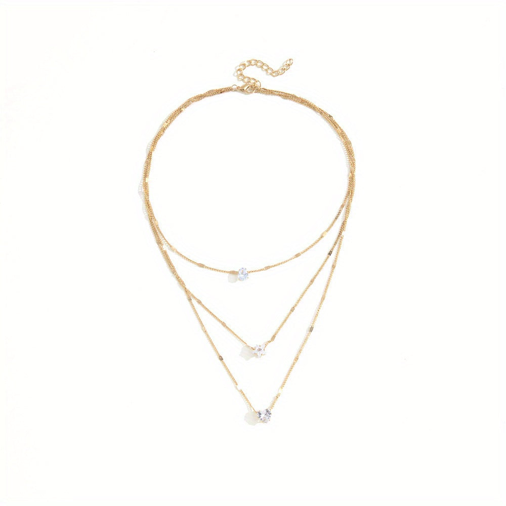Girls Vintage Layered Heart Star Drop Pendant Necklace