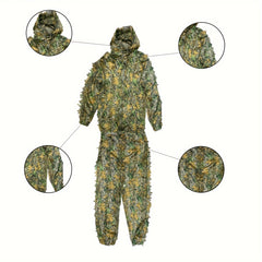 Lightweight Camo 3D Leafy Suit w/ Hood - Stay Hidden & Comfortable Outdoors