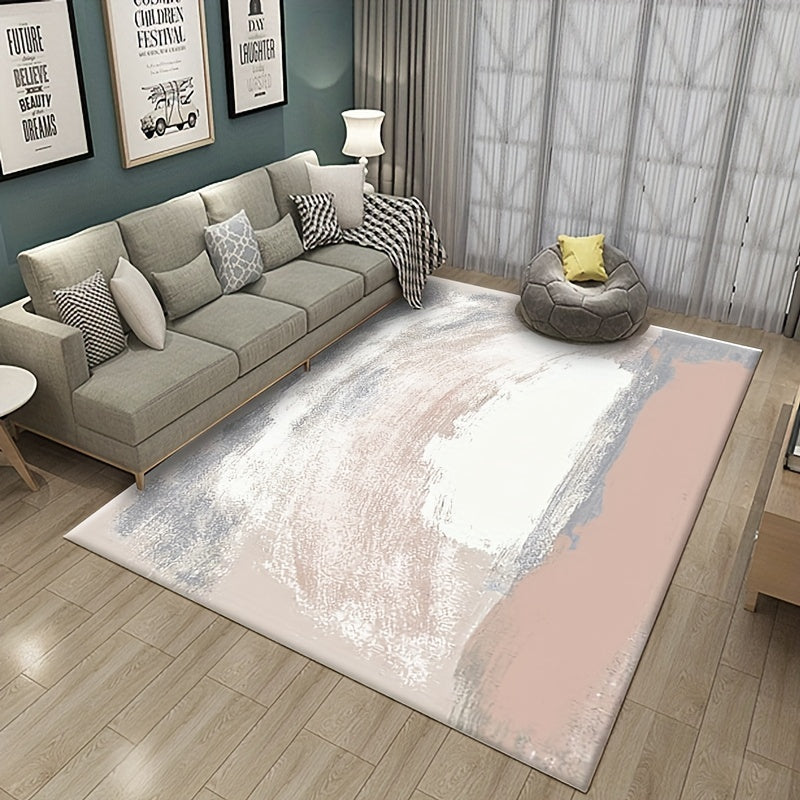 Large Modern Abstract Area Rug Soft Polyester Fiber Machine Washable
