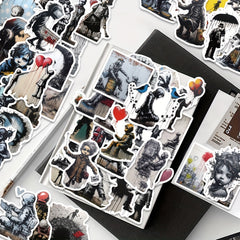 50pcs Abstract Art Style Stickers for Notebooks Suitcases Waterproof