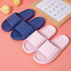 Women's Solid Pillow Slides Non-slip Indoor Shoes